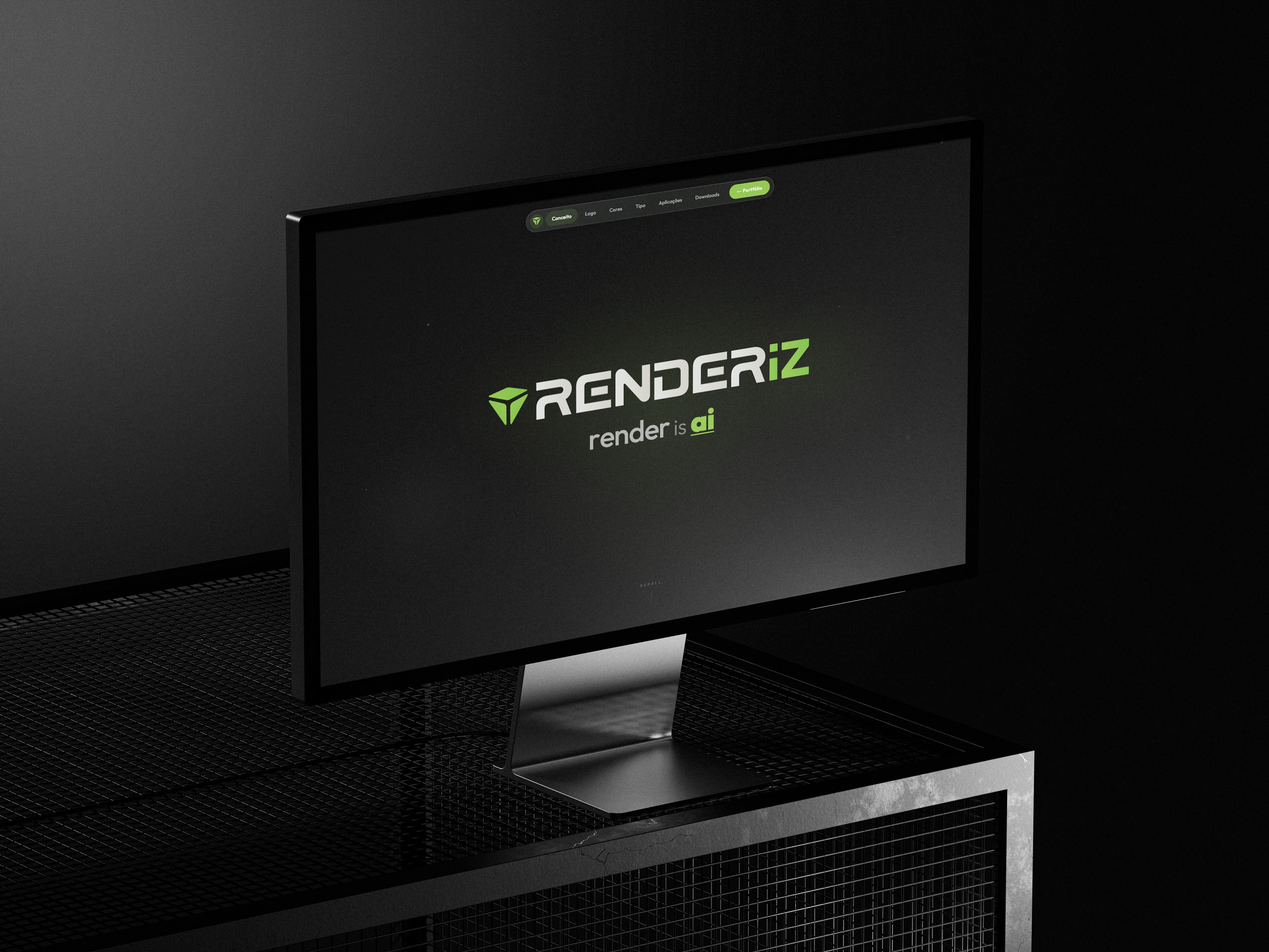 Renderiz.AI exibido em um monitor